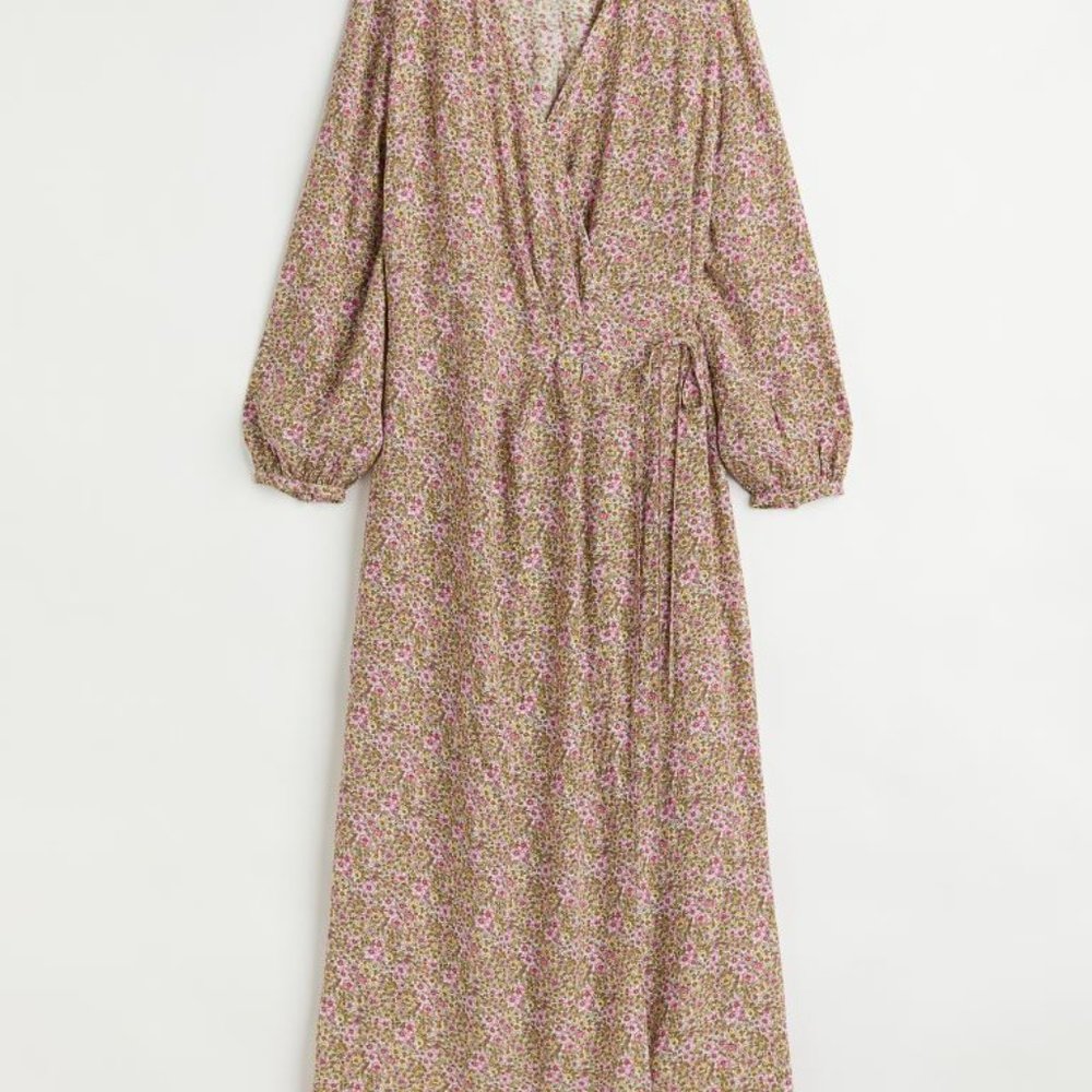 H&M Spring floral Wrap-front Dress xs